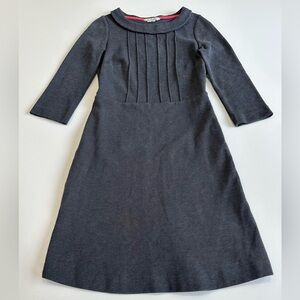 Boden Alexa Dress Womens Size 4R Black Boatneck Collared 3/4 Sleeves 50's Style
